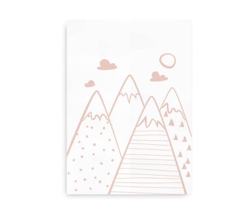 Mountains - Plakat til børneværelset - rosa