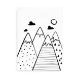 Mountains - Plakat til børneværelset - sort