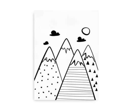 Mountains - Plakat til børneværelset - sort