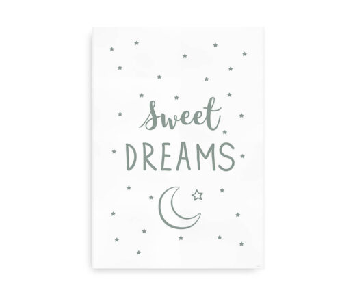Sweet Dreams - børneplakat - Oliven