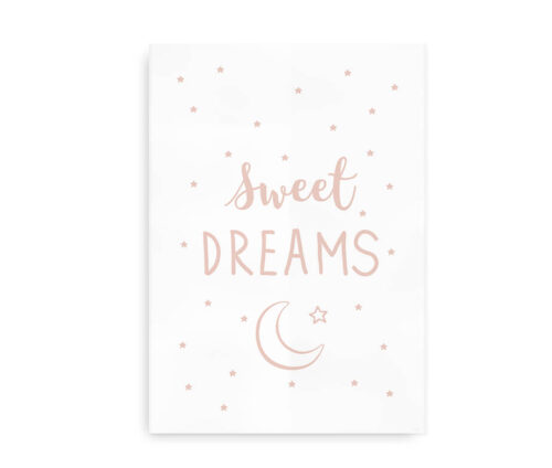 Sweet Dreams - børneplakat - rosa