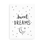 Sweet Dreams - børneplakat - sort