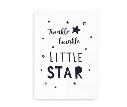 Twinkle Twinkle Little Star - børneplakat - midnatblå
