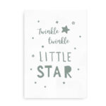 Twinkle Twinkle Little Star - børneplakat - oliven