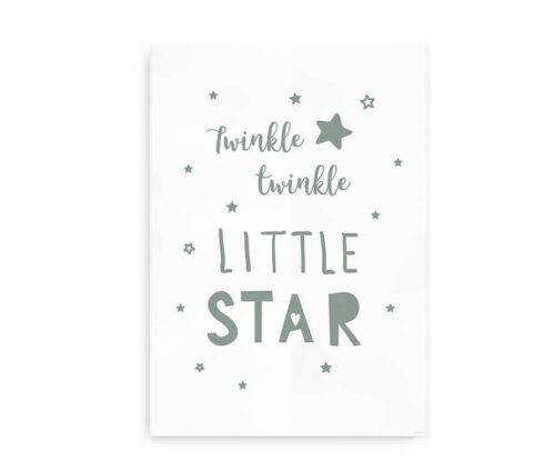 Twinkle Twinkle Little Star - børneplakat - oliven