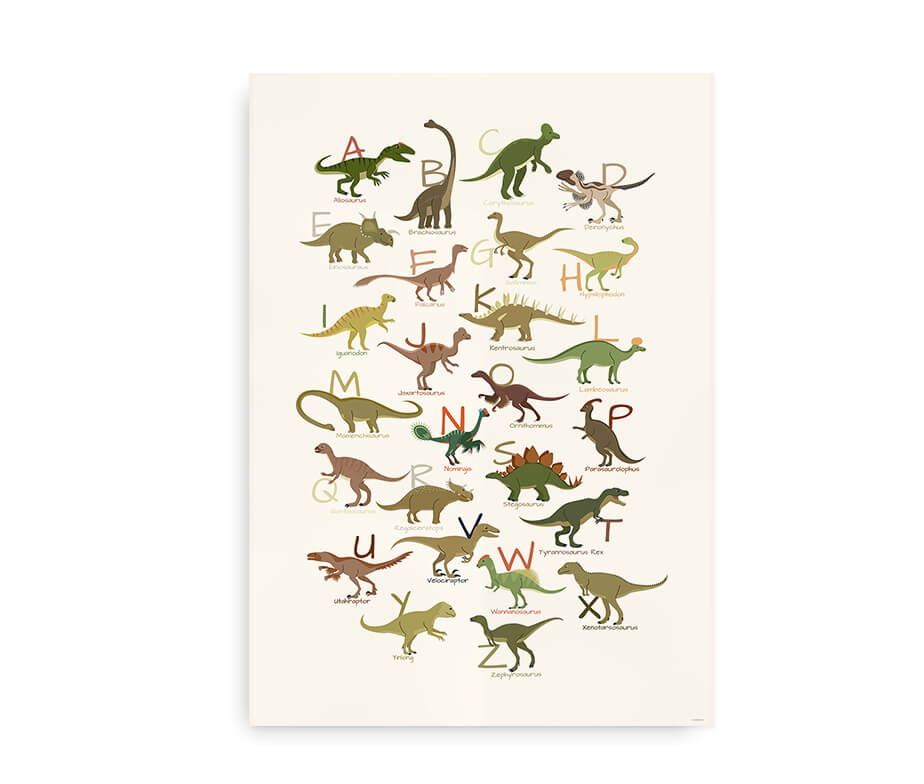 Dinosaurer ABC - Plakat til børn