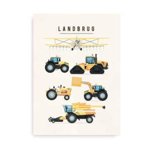Plakat med landbrug maskiner
