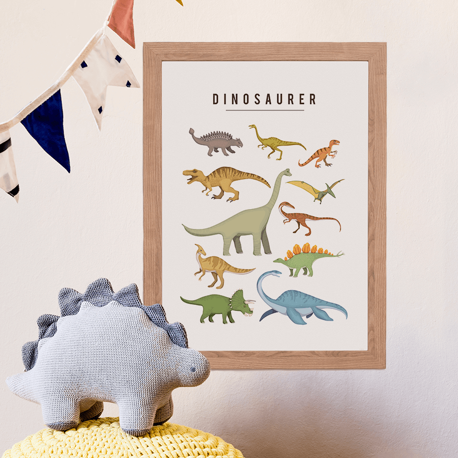 Plakater med dinosaurer