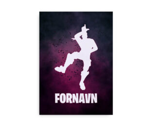 Fortnite-inspireret navneplakat med dansen "Take the L" og mulighed for at tilpasse med et navn.