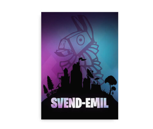 Fortnite inspireret navneplakat til gameren