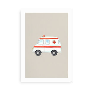 Plakat til børn med ambulance