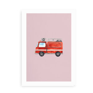 Plakat til børn med brandbil