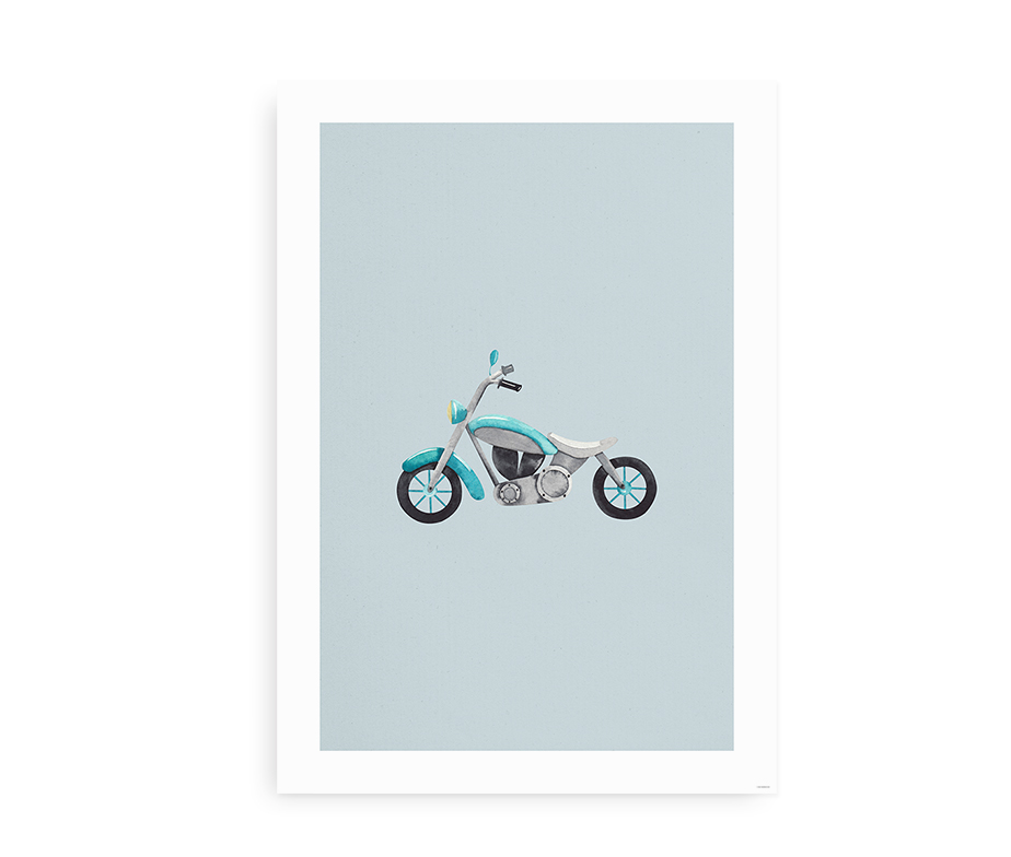 Plakat til børn med motorcykel