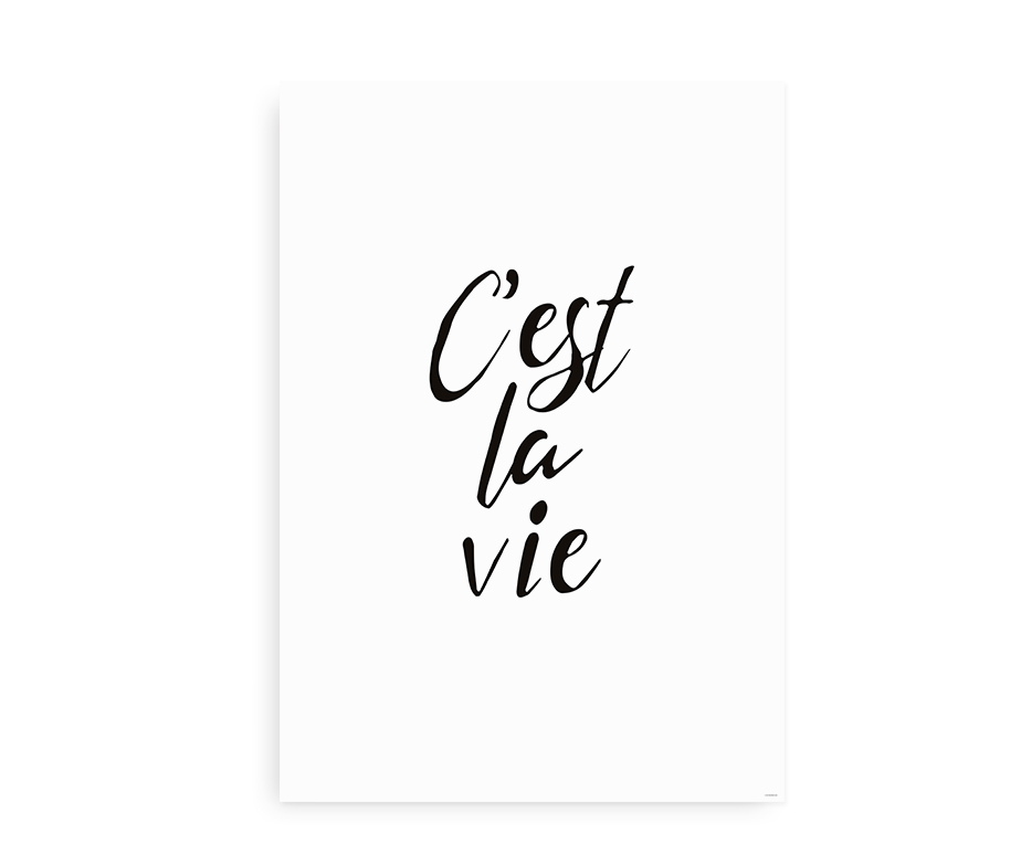 C'est la vie - Citatplakat til hjemmet