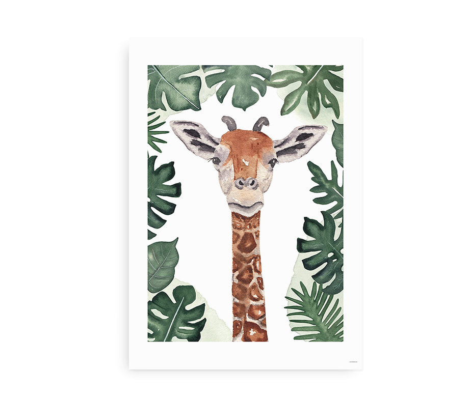 Plakat med giraf til børn