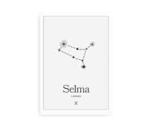 Minimalistisk plakat med stjernebilledet for tvillingerne og mulighed for at tilføje navn og fødselsdato.