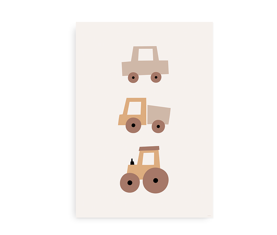 Vrooom - Plakat med biler og traktor til børn