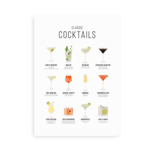 Classic Cocktails - Plakat med klassiske cocktails