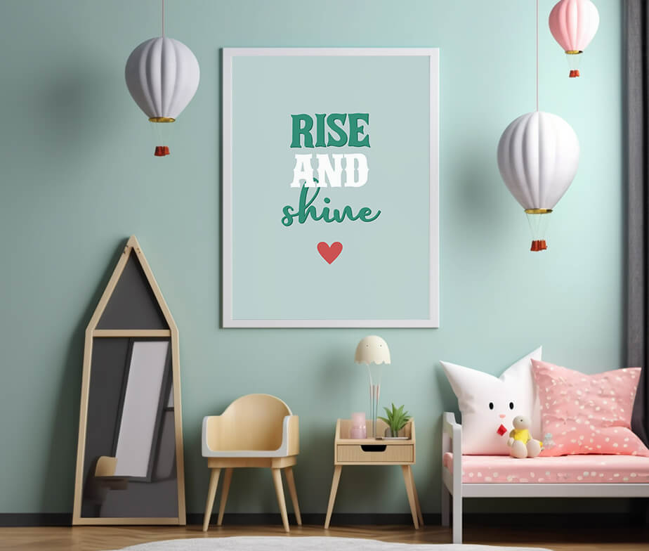 Rise and Shine - Plakat til børneværelset