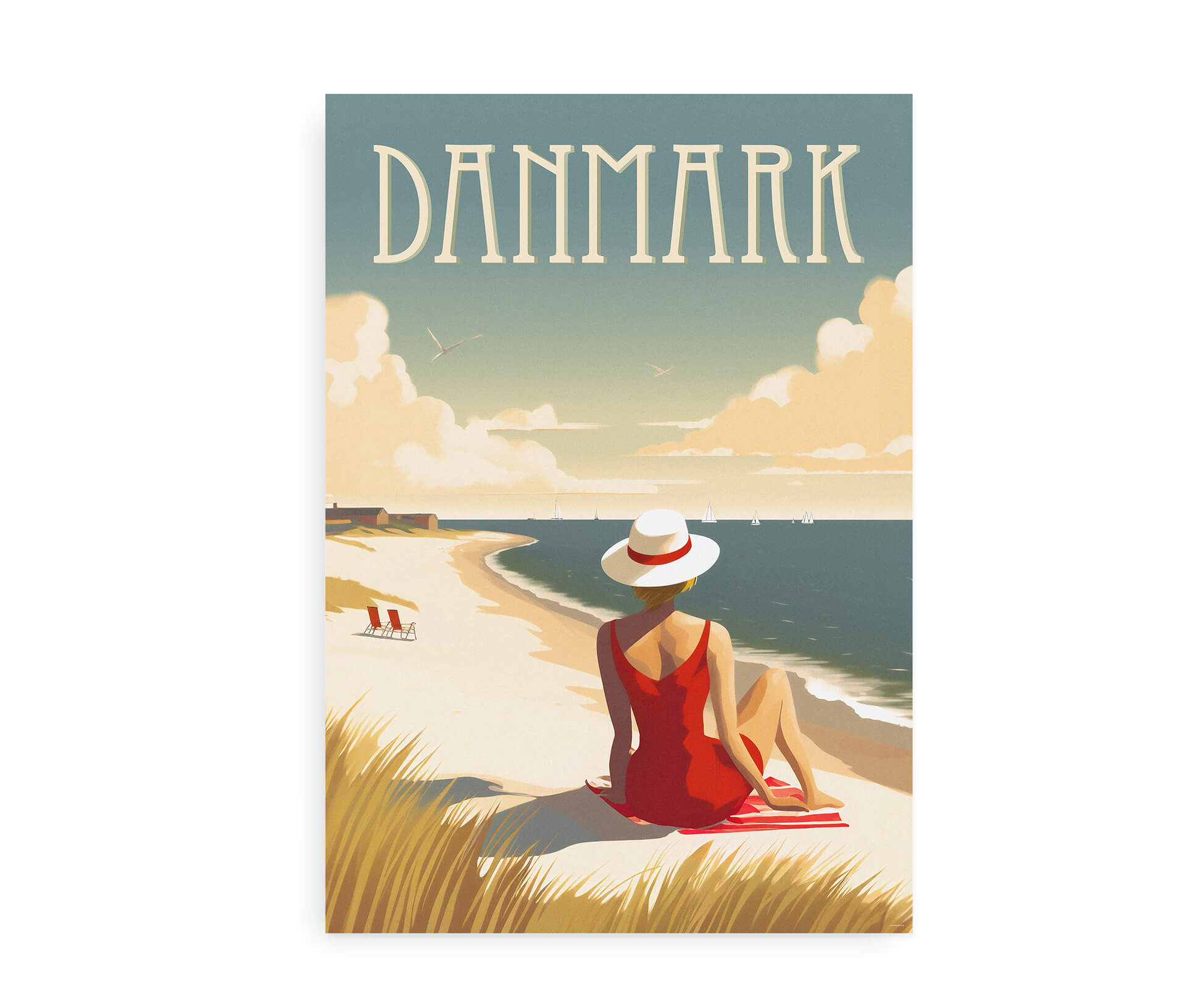 Danmark Vestkysten - Plakat med motiv fra Vestkysten