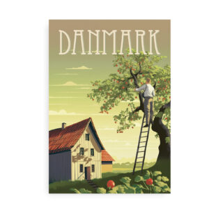 Danmark æbleplantage - nostalgisk plakat