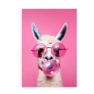 Llama Bubble Gum - Plakat med lama og tyggegummi