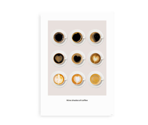 Nine shades of coffee - plakat med kaffe