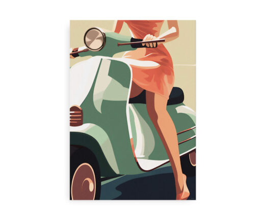 Vespa Girl - Lækker retro plakat