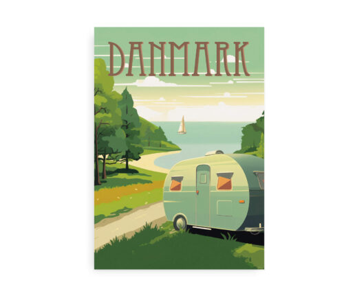 Danmark på camping - Danmarksplakat