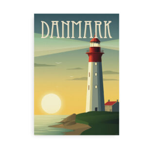 Danmarks fyrtårne - nostalgisk Danmark plakat