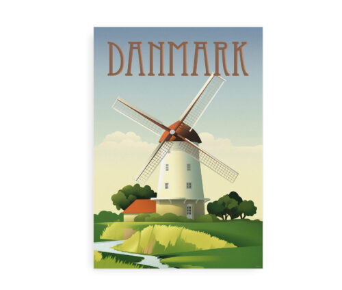 Danmarks møller - nostalgisk plakat