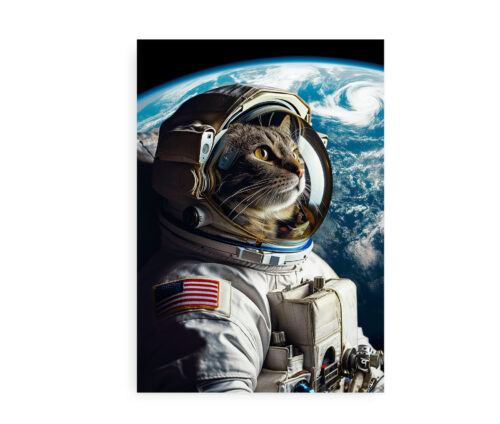 Cat in Space - Poster med astronaut kat