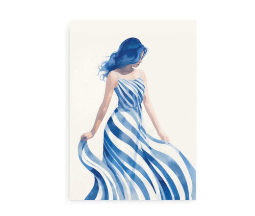 Lady in Blue - Kunstnerisk plakat