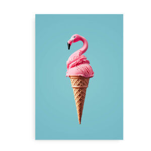Flamingo Ice Cream - Plakat til børn