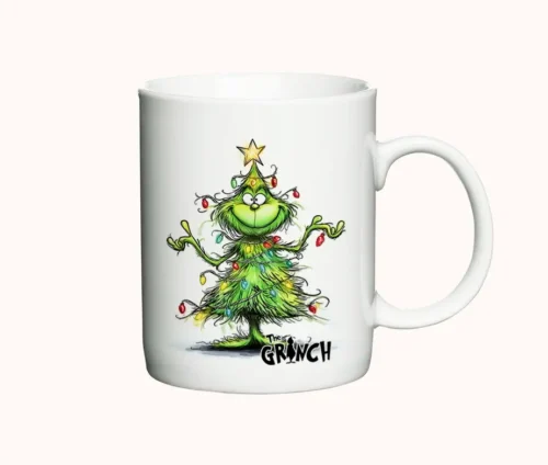 Julekrus med Grinch klædt som juletræ.