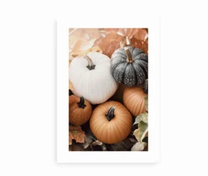 "Autumn Pumpkins"-plakat uden ramme, med efterårsmotivet fremhævet i varme farver.