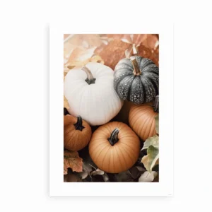 "Autumn Pumpkins"-plakat uden ramme, med efterårsmotivet fremhævet i varme farver.