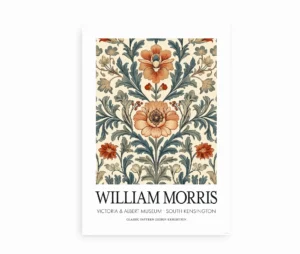 Plakat med klassisk botanisk mønster inspireret af William Morris