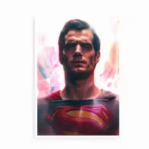 Superhelt plakat inspireret af Superman med en kraftfuld og heroisk illustration.