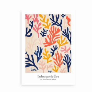 Kunstplakat med farverige koraller inspireret af Matisse