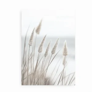 Fritlagt plakat med beige strand-siv i minimalistisk stil