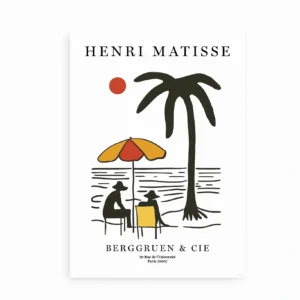 Henri Matisse plakat med strandmotiv, palme og parasol