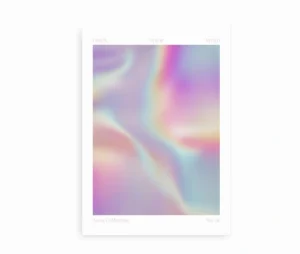 Plakat med abstrakt farvespil i pastelfarver fra Aura Collection No. 1