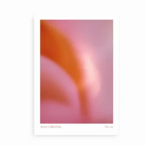 Plakat med abstrakt motiv i rosa og orange farver fra Aura Collection No. 2