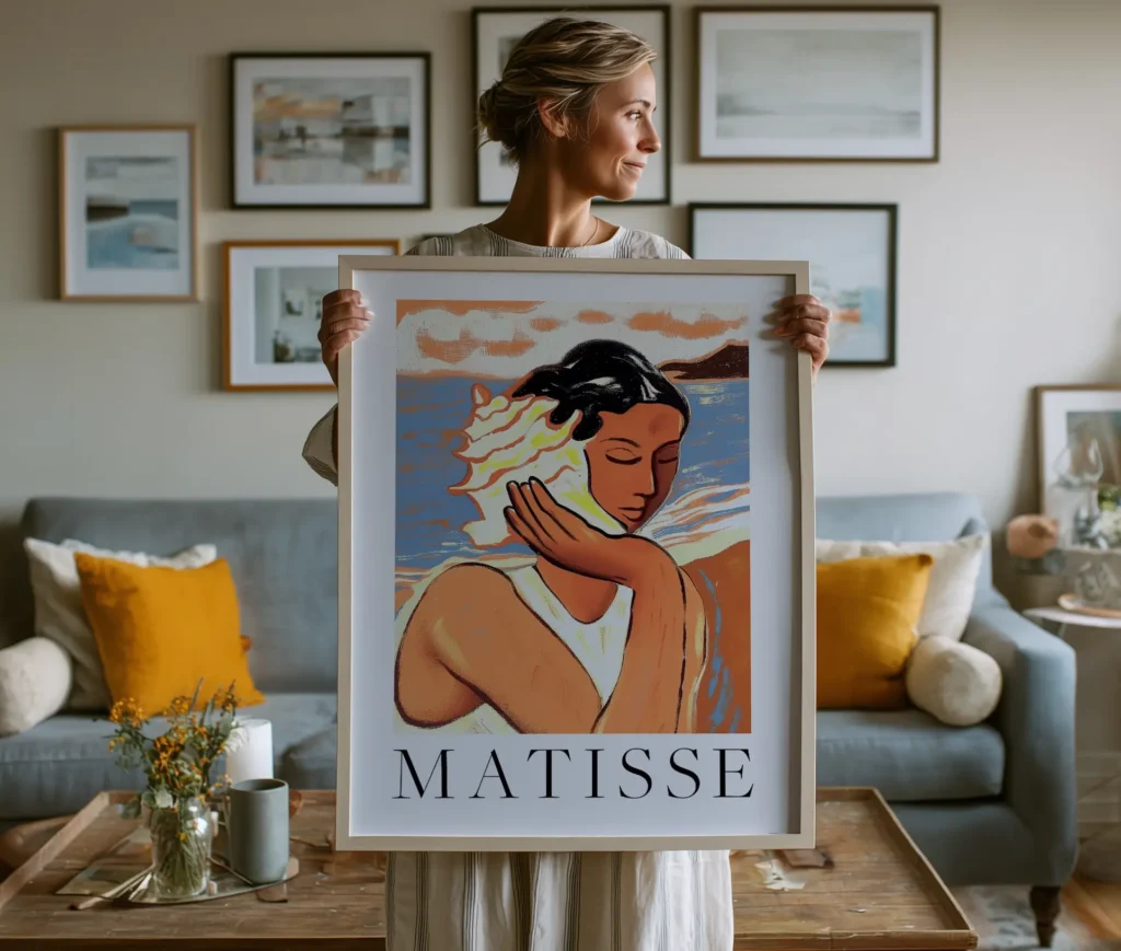 Plakat inspireret af Matisse med motivet Lady by the Sea
