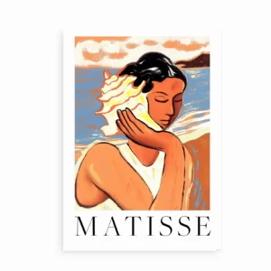 Lady by the Sea kunstplakat med kvindemotiv og hav