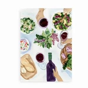 Dinner With Friends plakat med bordscene og vin