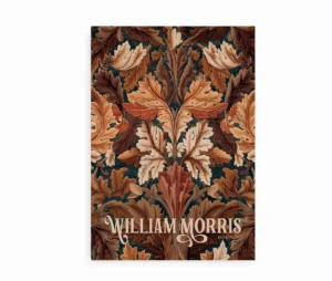 William Morris plakat med efterårsblade i varme farver.