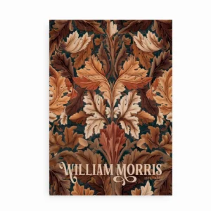 William Morris plakat med efterårsblade i varme farver.