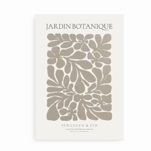 Plakat med botanisk illustration i beige stil inspireret af Matisse